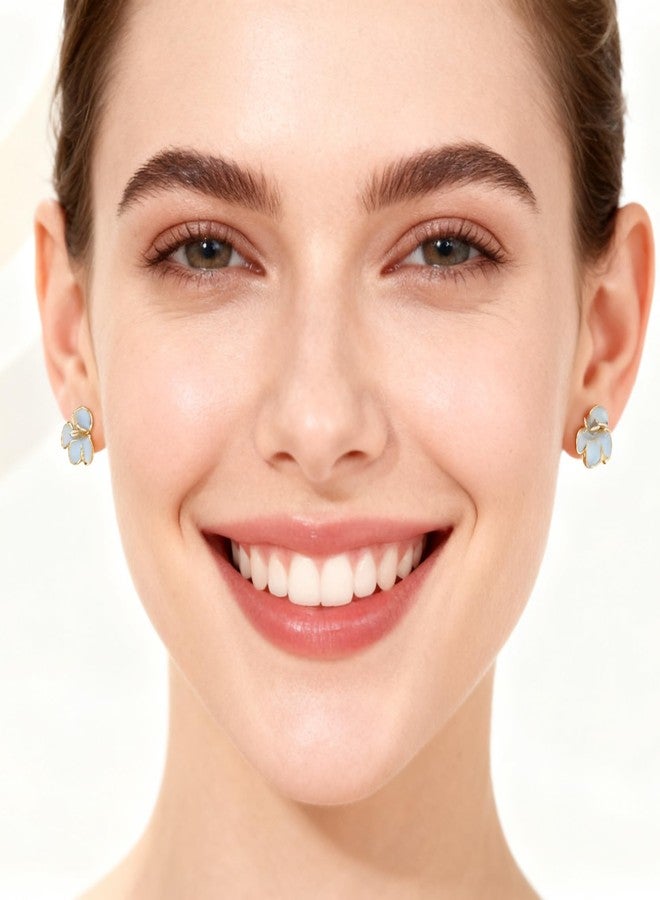HOSICRON 14k Gold Flower Earrings For Women 925 Sterling Silver Earrings Unique Statement Earrings Trendy Jewelry Gift (gold) - Image 2